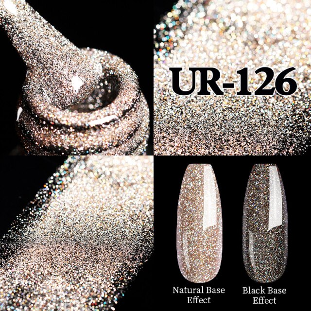 Reflective Glitter UV Gel Nail Polish Rose