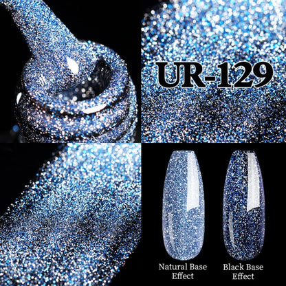 Reflective Glitter UV Gel Nail Polish Rose