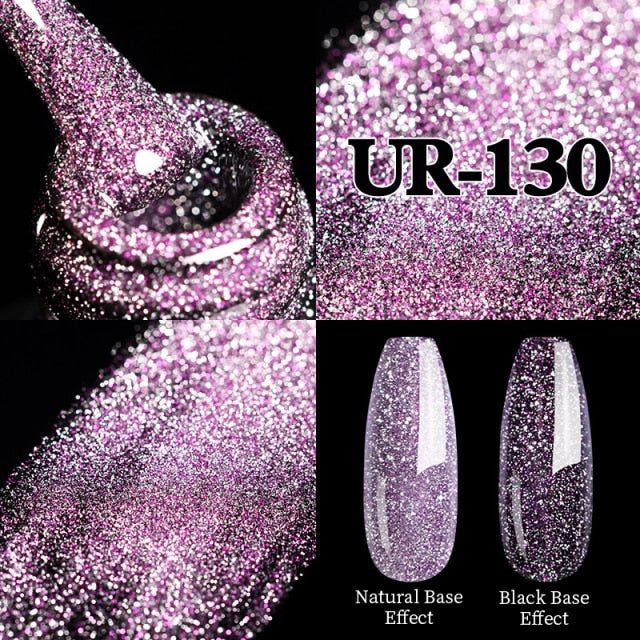 Reflective Glitter UV Gel Nail Polish Rose