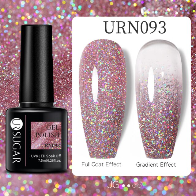 Reflective Glitter UV Gel Nail Polish Rose