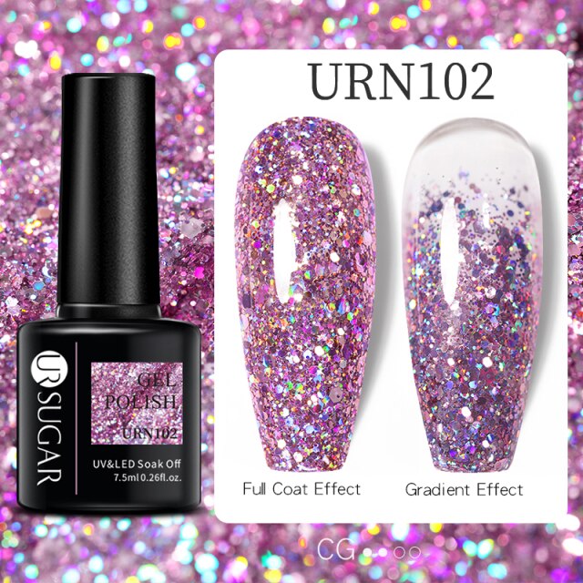 Reflective Glitter UV Gel Nail Polish Rose