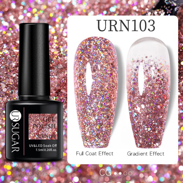 Reflective Glitter UV Gel Nail Polish Rose