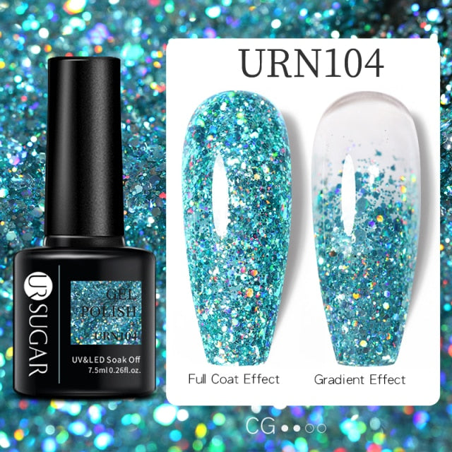 Reflective Glitter UV Gel Nail Polish Rose