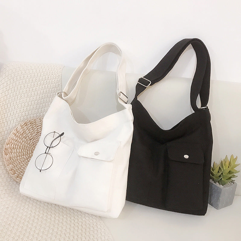 Tote Canvas Simple Soft Fashion Cross body  Bag