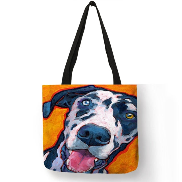 Customize Shopping Tote Greyhound Black Dog