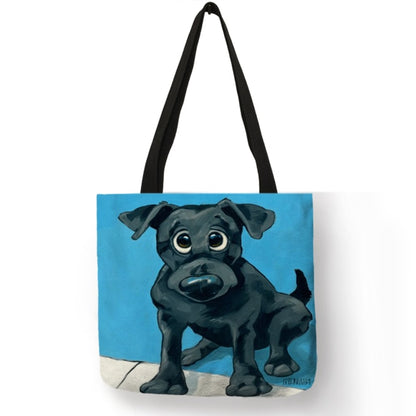 Customize Shopping Tote Greyhound Black Dog