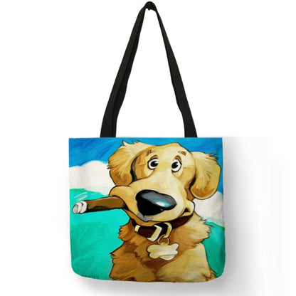 Customize Shopping Tote Greyhound Black Dog