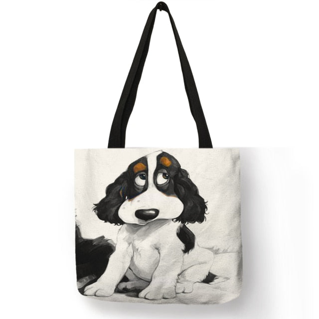 Customize Shopping Tote Greyhound Black Dog