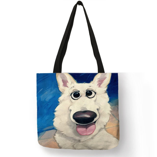 Customize Shopping Tote Greyhound Black Dog