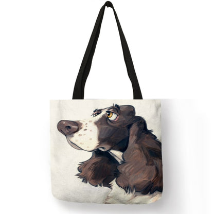 Customize Shopping Tote Greyhound Black Dog