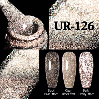 Brown Reflective Glitter Nail Gel Polish