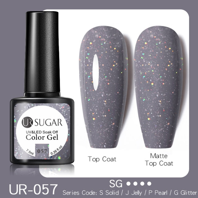 Brown Reflective Glitter Nail Gel Polish