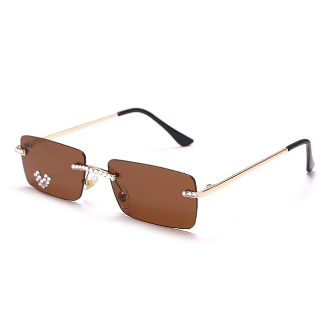 Rimless Diamond Sunglasses