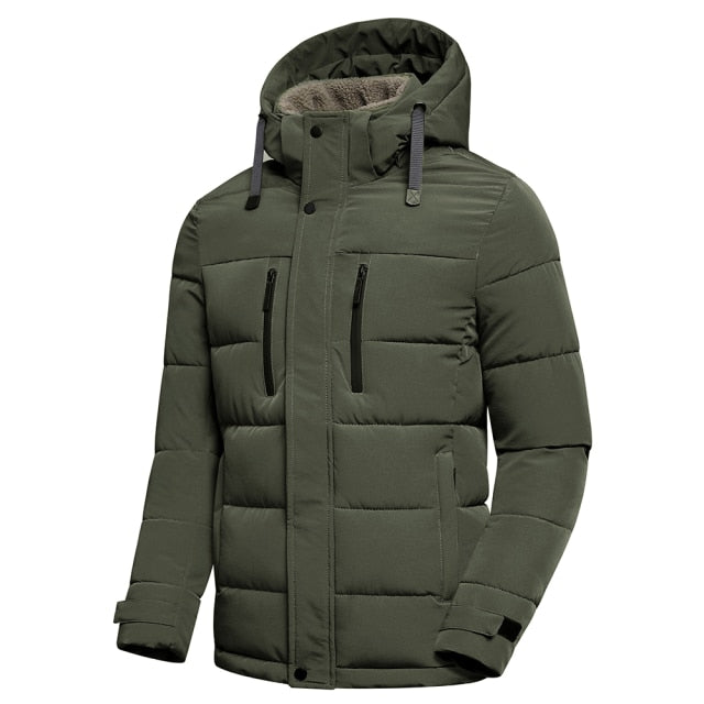 Classic Warm Fleece Detachable Hat Parkas Jacket Coat