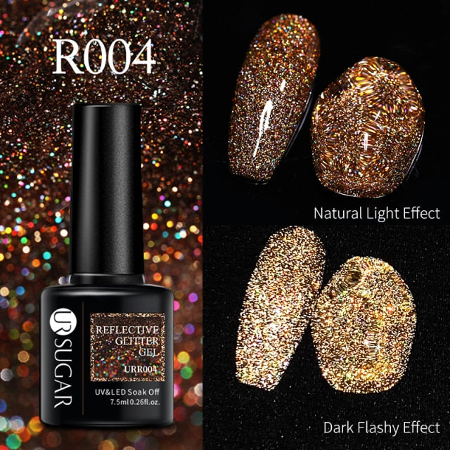 Brown Reflective Glitter Nail Gel Polish