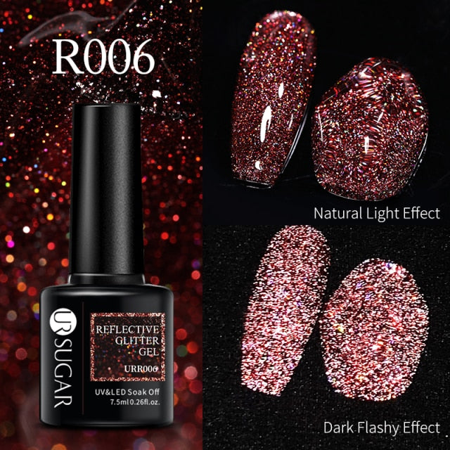 Brown Reflective Glitter Nail Gel Polish