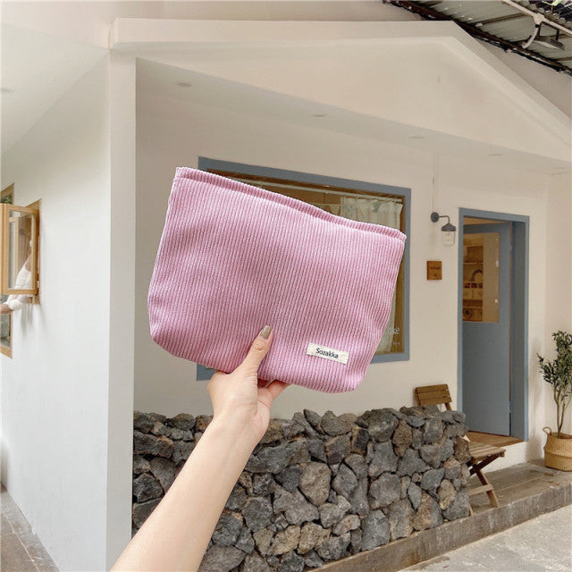 Corduroy Women Cosmetic Bag