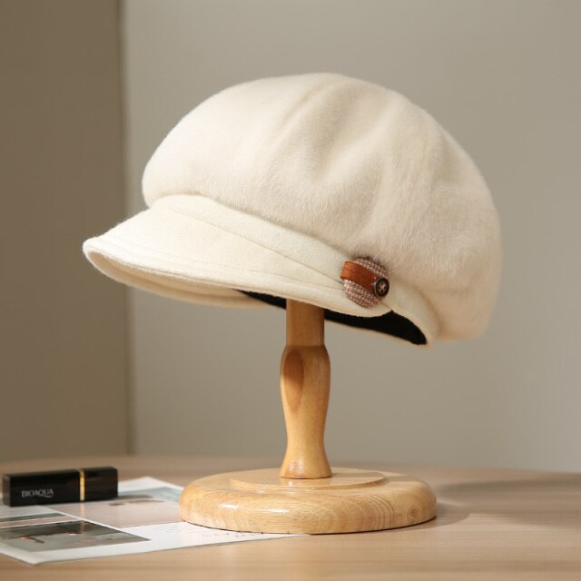 Autumn Winter Warm Octagonal Cap