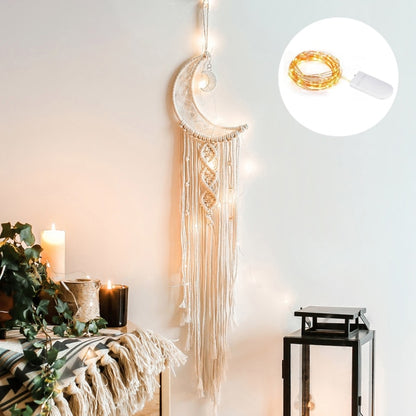 Boho Moon and Star Dream Catcher Macrame Wall