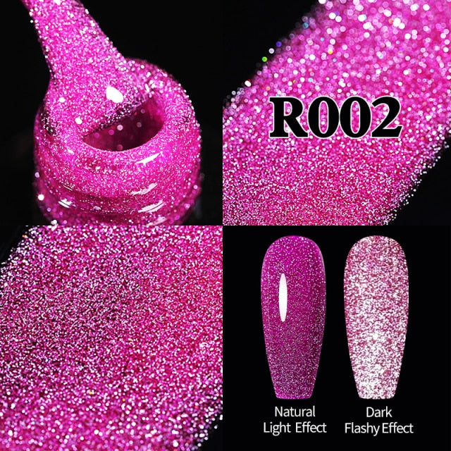 Reflective Glitter UV Gel Nail Polish Rose