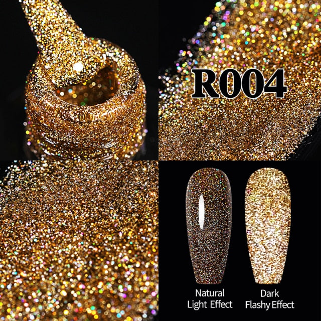 Reflective Glitter UV Gel Nail Polish Rose