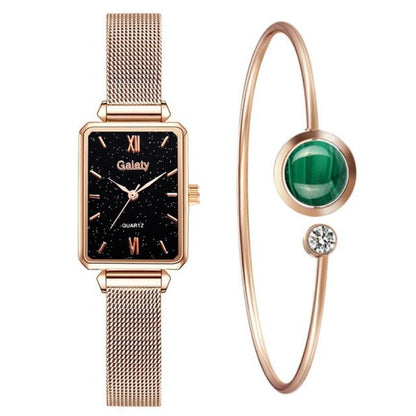 Luxury Square Green Dial Bracelet