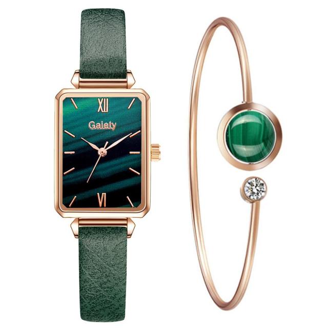 Luxury Square Green Dial Bracelet