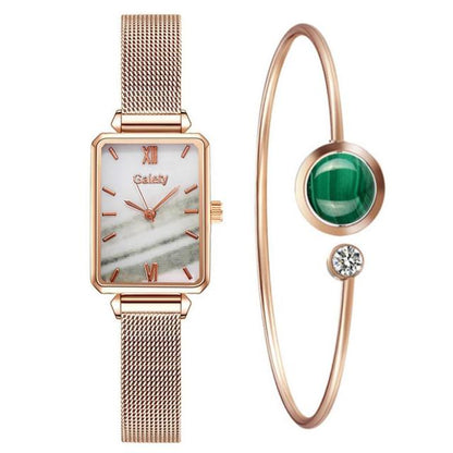 Luxury Square Green Dial Bracelet