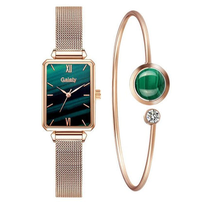 Luxury Square Green Dial Bracelet