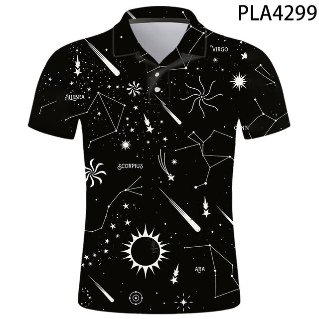 Polo Homme Starry Sky 3D Printed