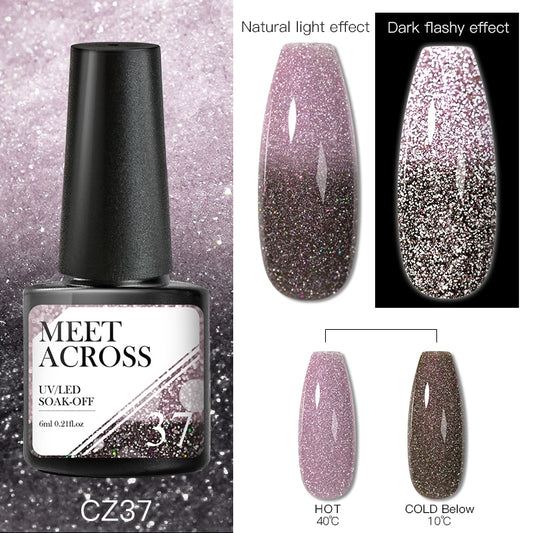 Reflective Glitter Thermal UV Nail Gel Polish