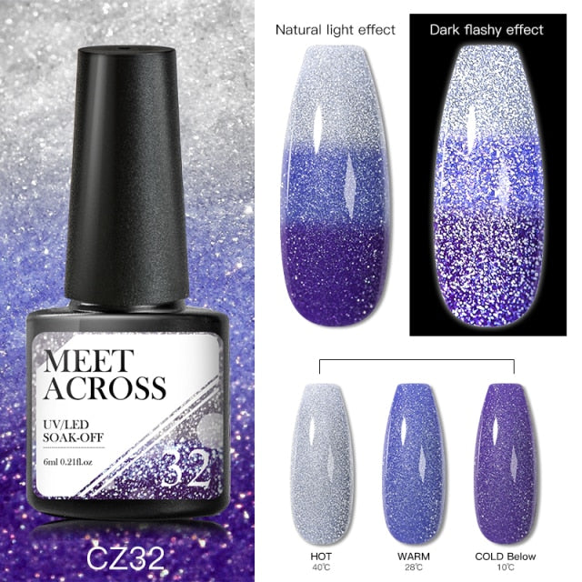 Reflective Glitter Thermal UV Nail Gel Polish