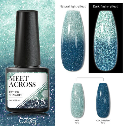 Reflective Glitter Thermal UV Nail Gel Polish