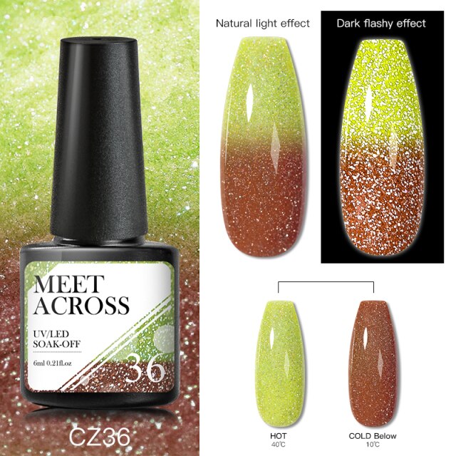 Reflective Glitter Thermal UV Nail Gel Polish