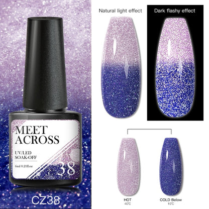 Reflective Glitter Thermal UV Nail Gel Polish