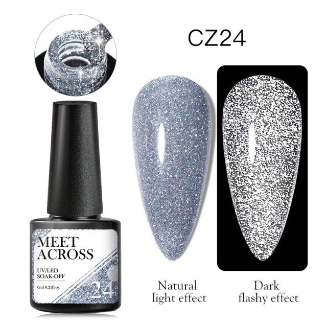 Reflective Glitter Thermal UV Nail Gel Polish