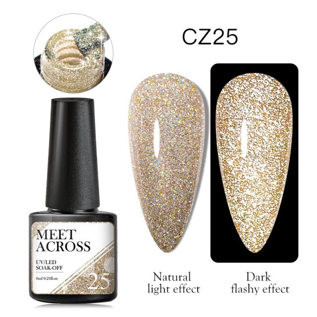 Reflective Glitter Thermal UV Nail Gel Polish