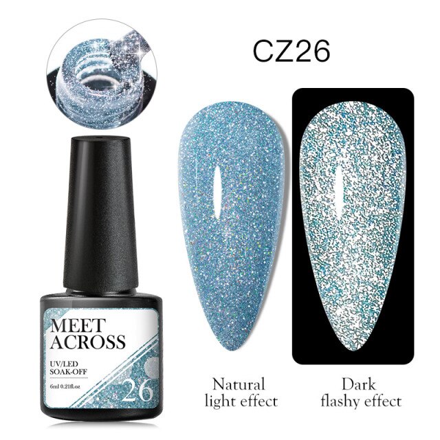 Reflective Glitter Thermal UV Nail Gel Polish