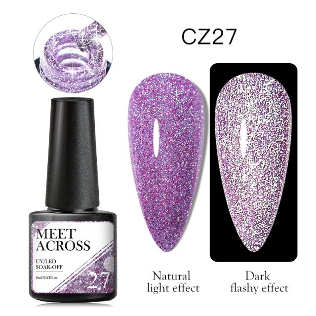 Reflective Glitter Thermal UV Nail Gel Polish