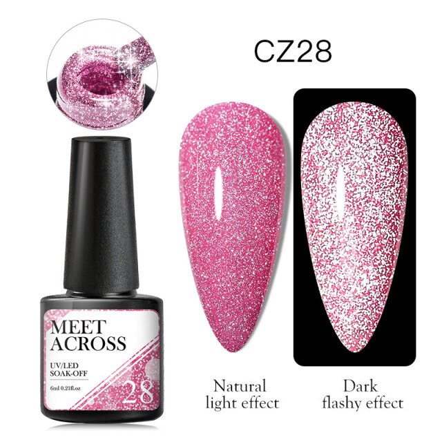 Reflective Glitter Thermal UV Nail Gel Polish