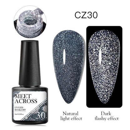 Reflective Glitter Thermal UV Nail Gel Polish