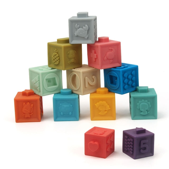 Silicone Build Block Baby Teether Toys