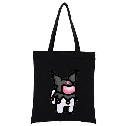 Little Black Bunny Cat Rock Reusable Shopping Bag