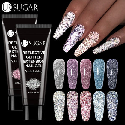 Reflective Glitter Acrylic Gel Extension Soak