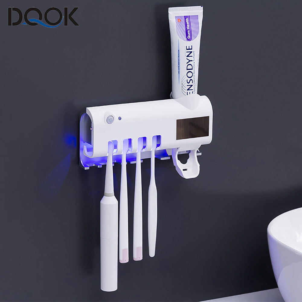 Toothbrush Holder Toothpaste Dispenser Solar Energy