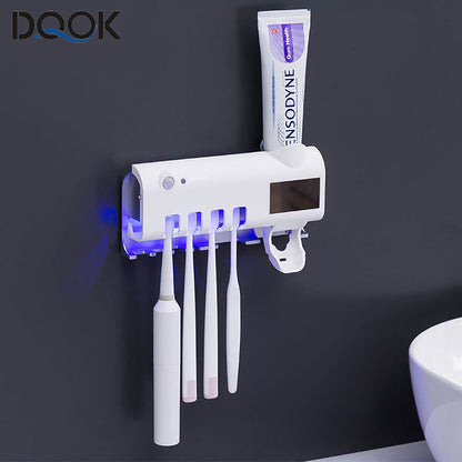 Toothbrush Holder Toothpaste Dispenser Solar Energy