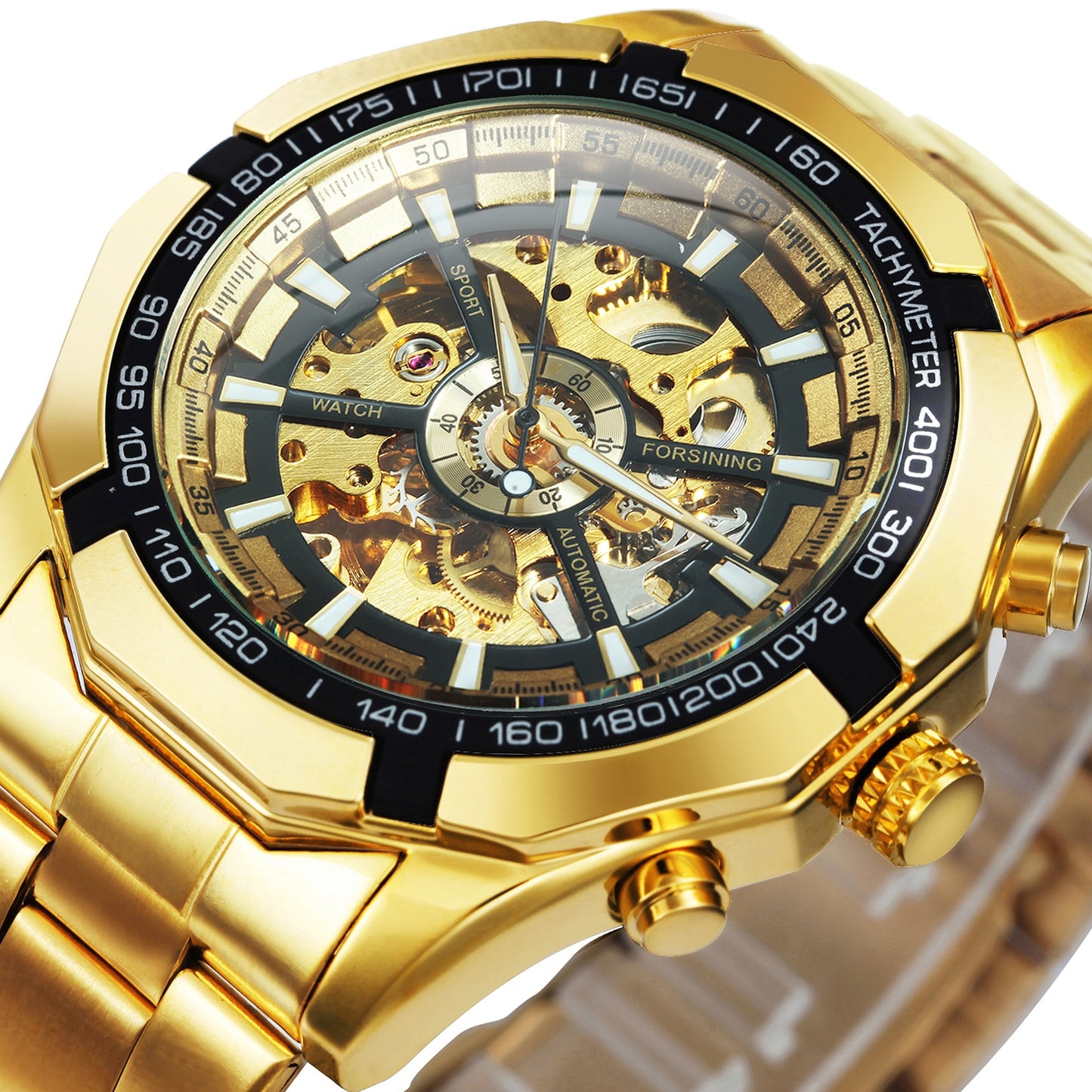 Skeleton Automatic Mechanical Watch Gold