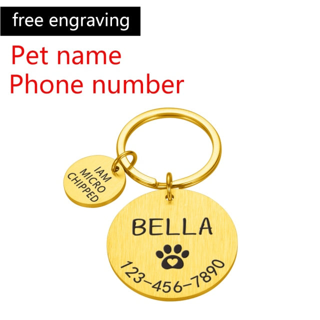 Engraved Dog Pet ID Tag Personalized