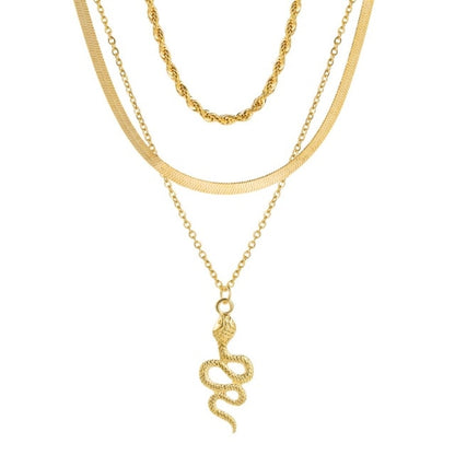 Multilayer Snake Pendant Chain Necklace