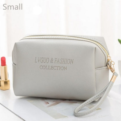 Large Cosmetic Bag Leather Waterproof